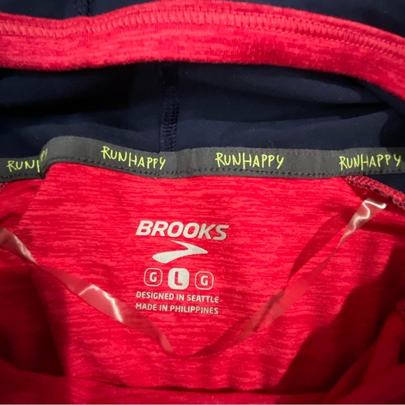 Brooks long sleeve hoodie Run Happy shirt Size Large (K1) - Picture 8 of 9